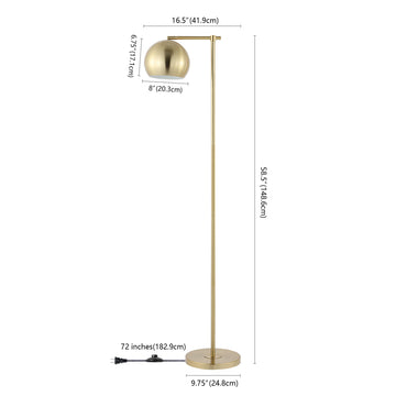 Eva 58.5"  Modern Contemporary Iron LED Floor Lamp - JONATHAN Y